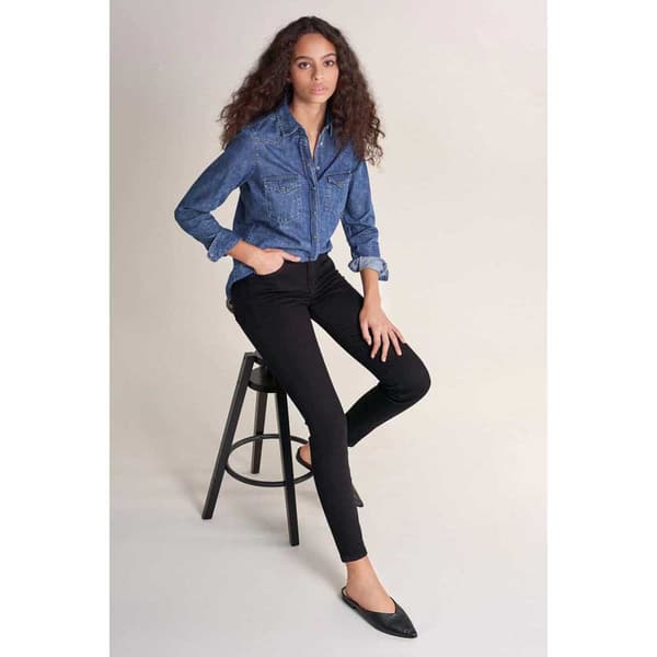 Salsa Jeans Fit Bomull Långärmad Skjorta Slim Blå XS Kvinna