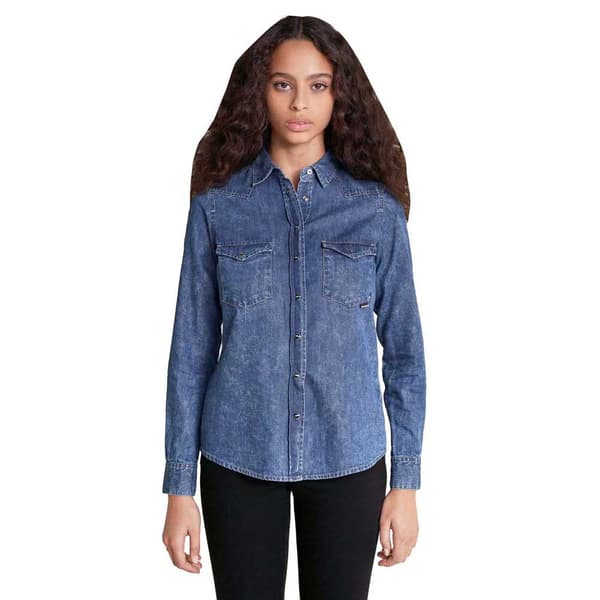 Salsa Jeans Fit Bomull Långärmad Skjorta Slim Blå XS Kvinna