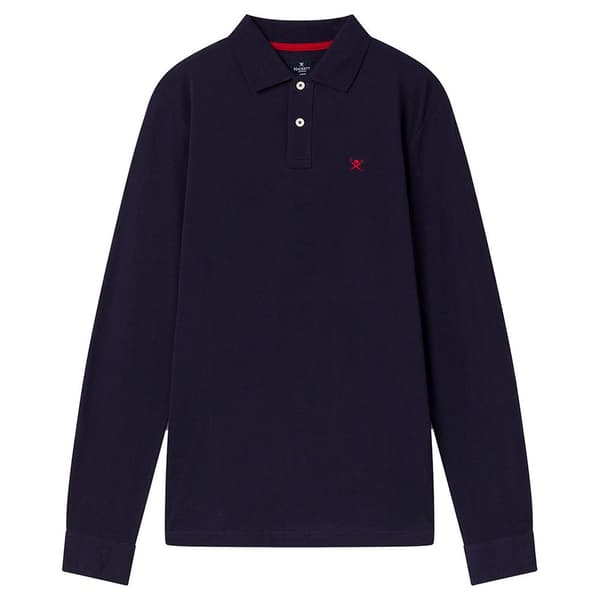 Hackett Långärmad Piké Slim Fit Logo Blå S Man