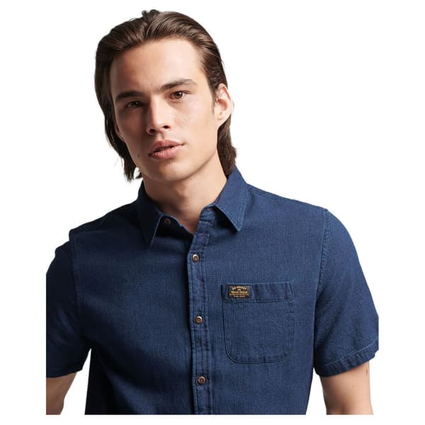 Superdry Lyhythihainen Paita Vintage Loom Sininen S Mies