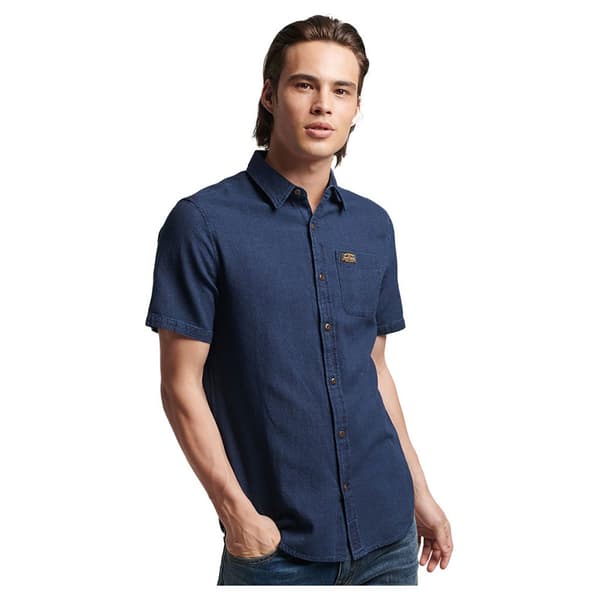 Superdry Lyhythihainen Paita Vintage Loom Sininen S Mies