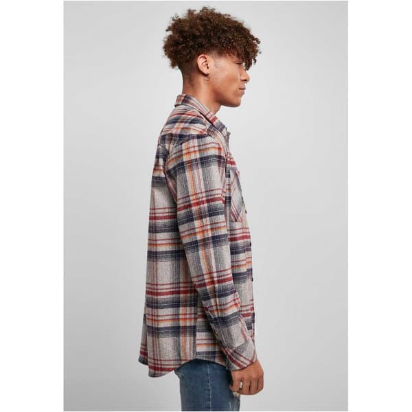 Urban Classics Långärmad Tröja Heavy Curved Oversized Checked Grå M Man