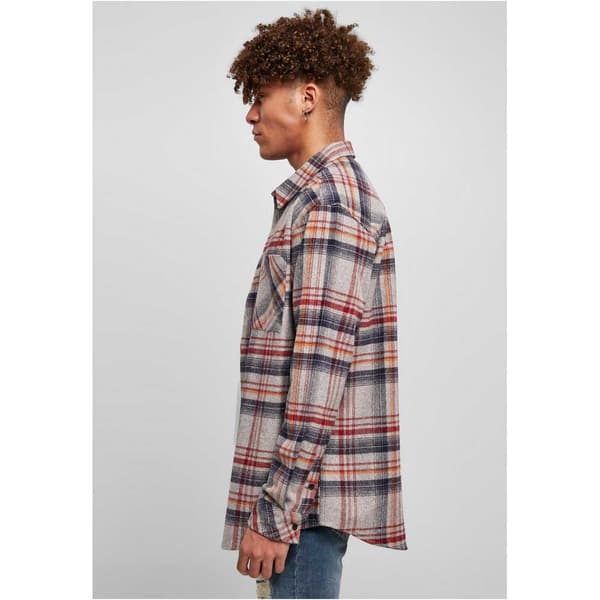 Urban Classics Långärmad Tröja Heavy Curved Oversized Checked Grå M Man