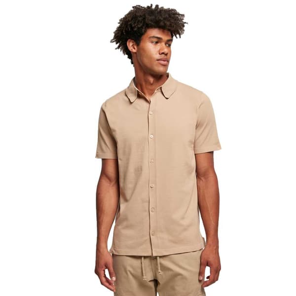 Urban Classics Kortærmet Skjorte Knitted Beige XL Mand
