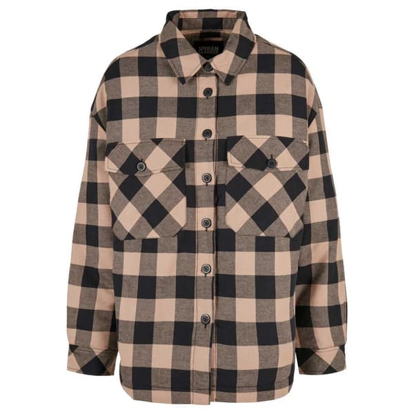 Urban Classics Långärmad Tröja Flanell Over Svart XL Kvinna