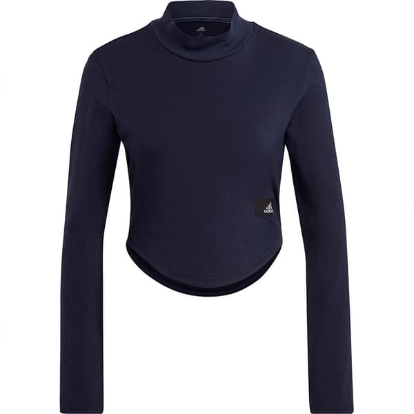 Adidas Långärmad T-shirt Hol Mock Svart M Kvinna