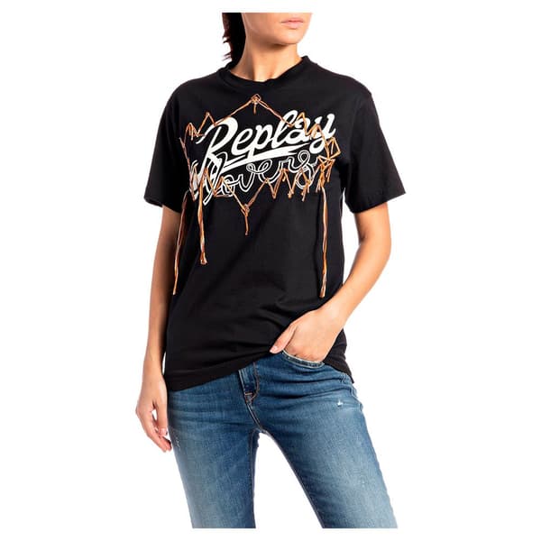 Replay Kortärmad T-shirt W3591c.000.23188p Svart M Kvinna