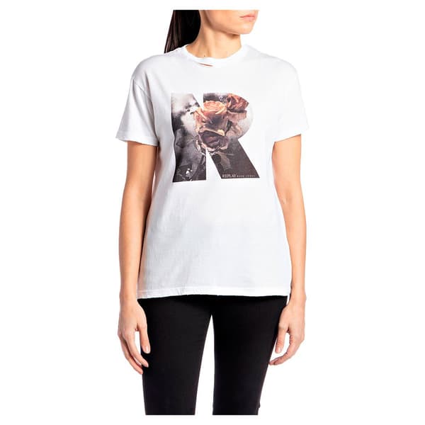 Replay Kortärmad T-shirt W3566d.000.22536p Vit 2XS Kvinna