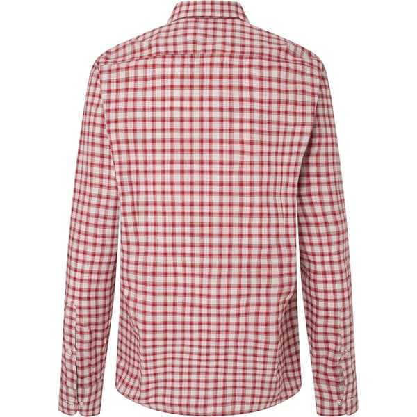 Hackett Lang ærmet Skjorte Mel Poplin Check Rød M Mand