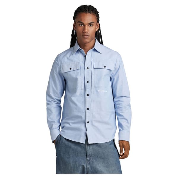 G-star Lang ærmet Skjorte Panel Cargo Regular Fit Blå L Mand