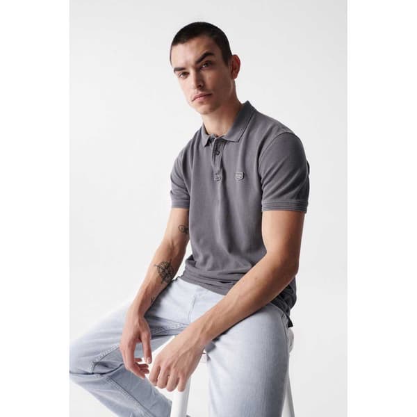 Salsa Jeans Kortærmet Polo Premium Washed Grå S Mand
