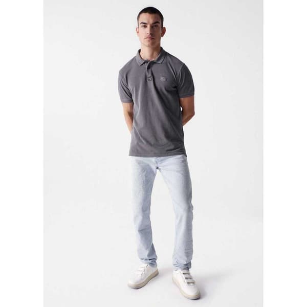 Salsa Jeans Kortærmet Polo Premium Washed Grå S Mand