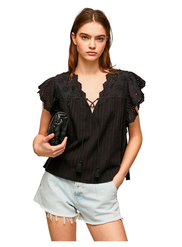 Pepe Jeans Ärmlös Tröja Anaise Svart XL Kvinna