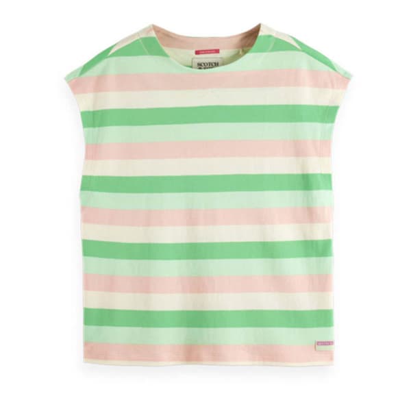 Scotch & Soda Hihaton T-paita Loose Fit Vihreä S Nainen
