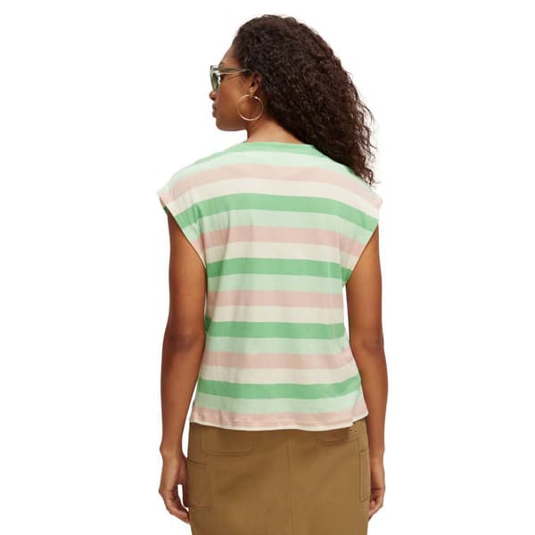 Scotch & Soda Hihaton T-paita Loose Fit Vihreä S Nainen