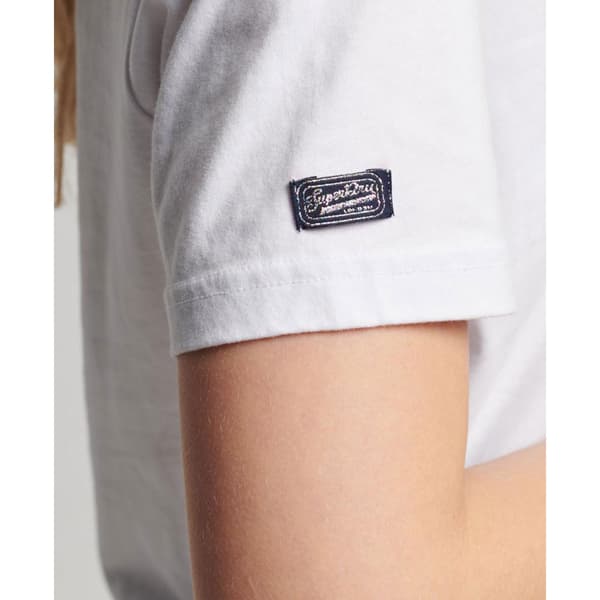 Superdry Kortärmad T-shirt Med Rund Hals Tonal Embroidered Logo Vit 2XS Kvinna