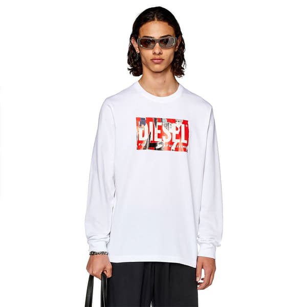 Diesel Langærmet T-shirt Just L6 Hvid 2XL Mand