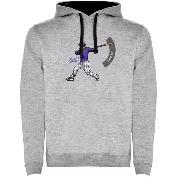 Kruskis Tvåfärgad Luvtröja Baseball Grå 2XL Man