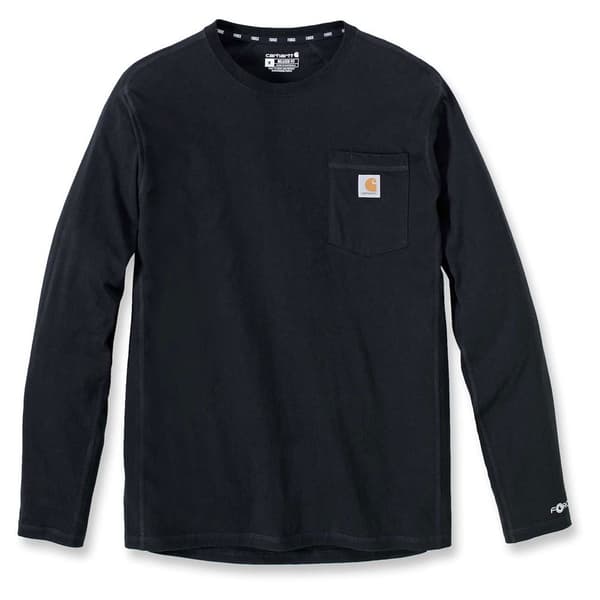 Carhartt Langærmet T-shirt Med Afslappet Pasform Force Flex Pocket Sort S