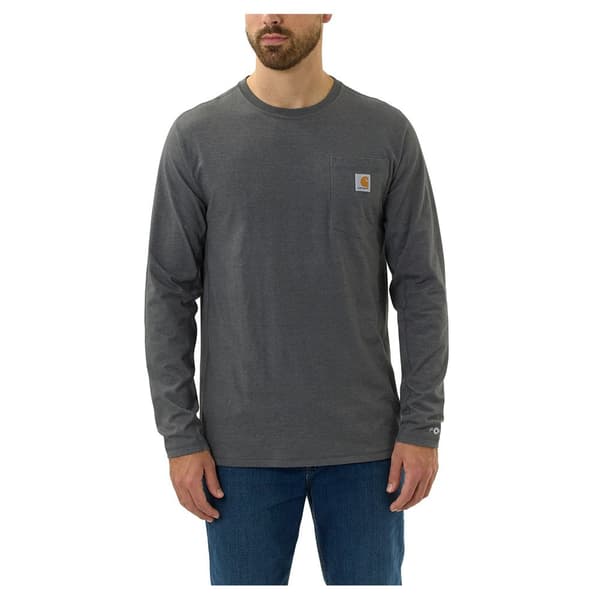 Carhartt Langærmet T-shirt Med Afslappet Pasform Force Flex Pocket Grå S