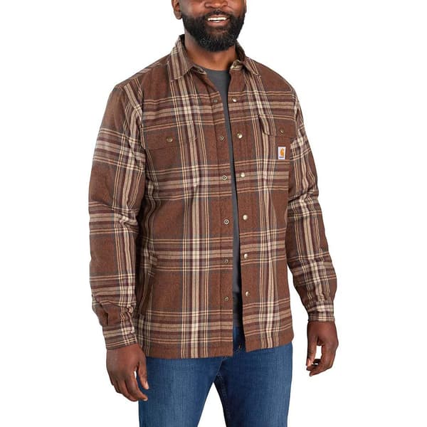 Carhartt Rento Istuvuus Flanelli Pitkähihainen Paita Sherpa Ruskea M