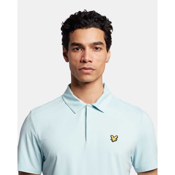 Lyle & Scott Kortärmad Piké Concealed Button Blå 2XL