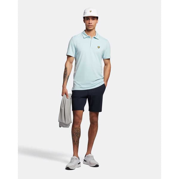 Lyle & Scott Kortärmad Piké Concealed Button Blå 2XL