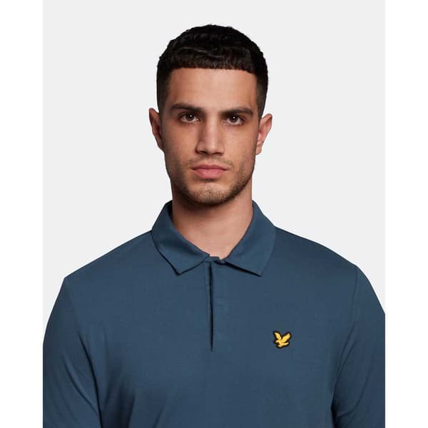 Lyle & Scott Lyhythihainen Poolo Concealed Button Sininen 2XL