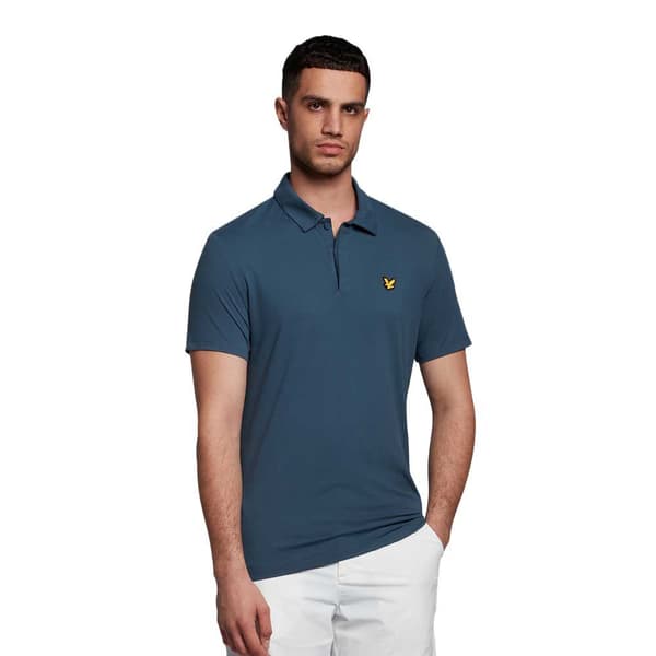 Lyle & Scott Lyhythihainen Poolo Concealed Button Sininen 2XL