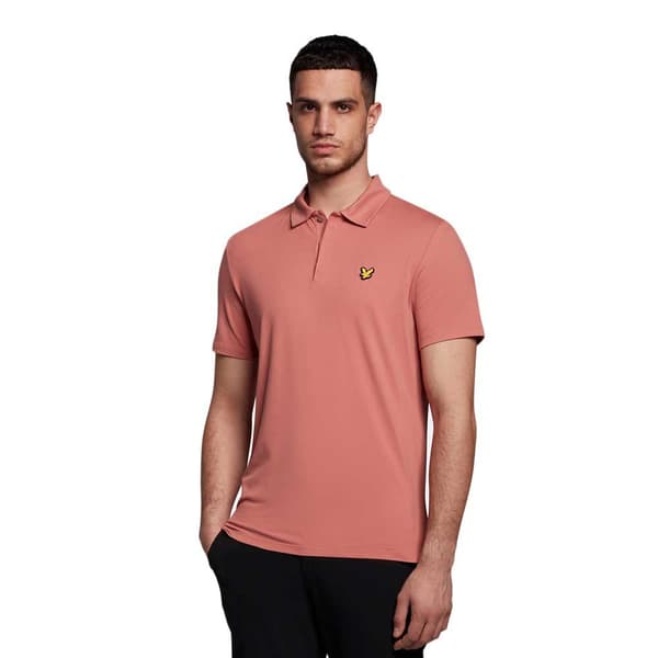 Lyle & Scott Kortärmad Piké Concealed Button Rosa S