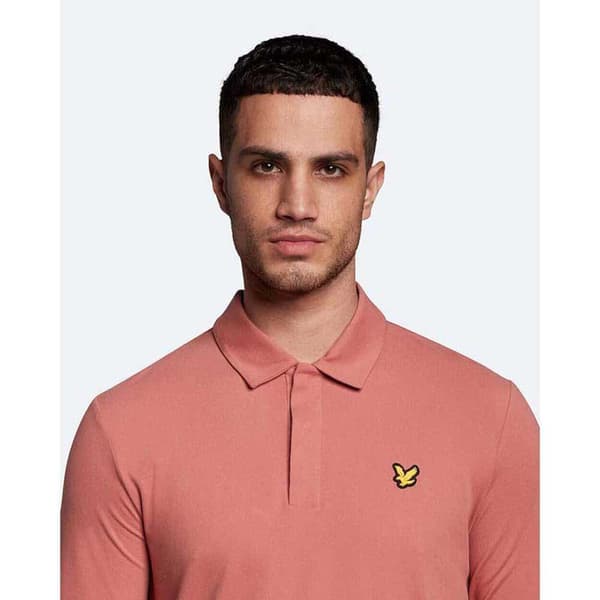 Lyle & Scott Langærmet Polo Concealed Button Orange S