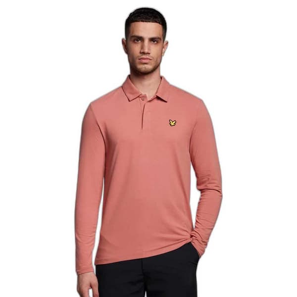 Lyle & Scott Langærmet Polo Concealed Button Orange S