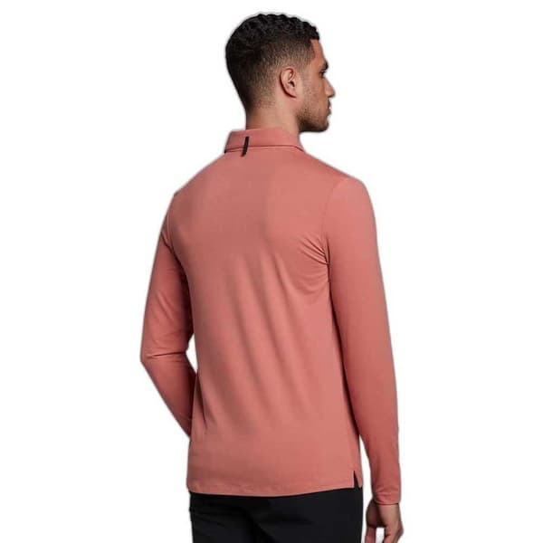 Lyle & Scott Långärmad Piké Concealed Button Orange M