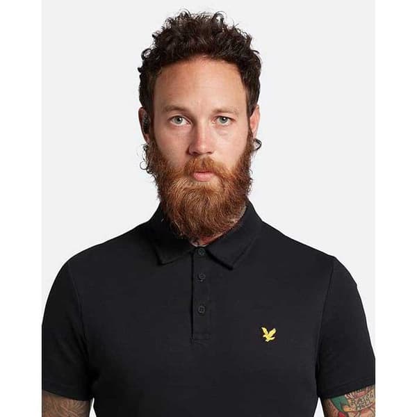 Lyle & Scott Kortärmad Piké Contour Placket Svart L