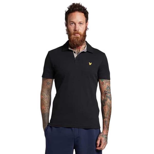 Lyle & Scott Kortärmad Piké Contour Placket Svart L
