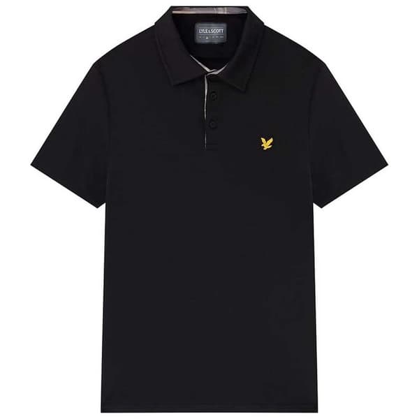 Lyle & Scott Kortärmad Piké Contour Placket Svart 2XL
