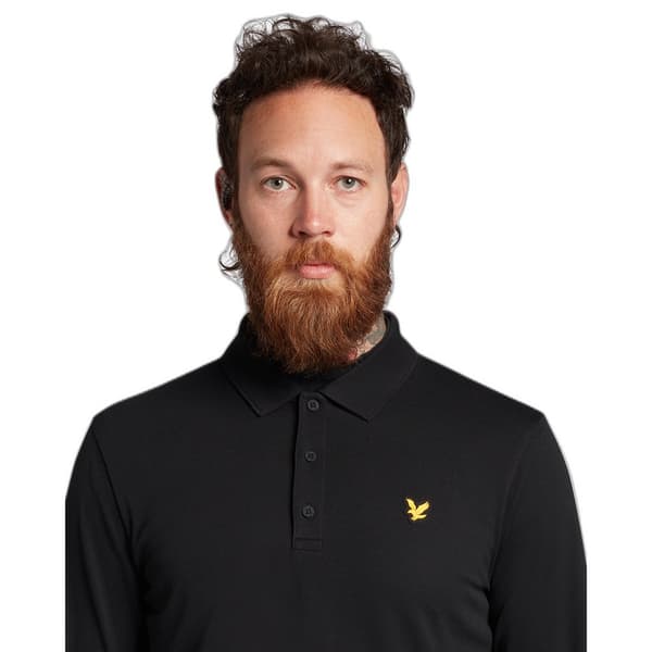 Lyle & Scott Långärmad Piké Tech Svart S