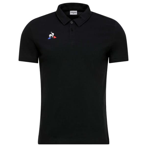 Le Coq Sportif Kortærmet Poloshirt Presentation Sort M Mand