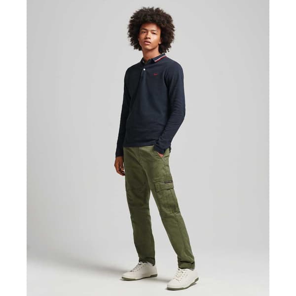 Superdry Langærmet Polo Vintage Tipped Blå XL Mand