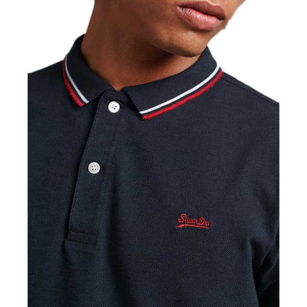Superdry Langærmet Polo Vintage Tipped Blå XL Mand