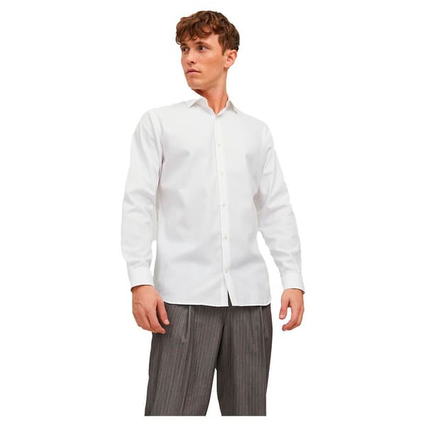 Jack & Jones Lang ærmet Skjorte Blaparker Hvid M Mand