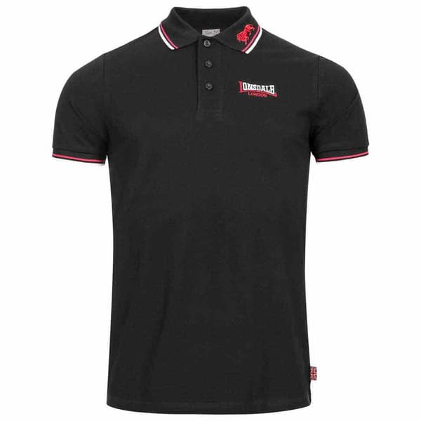 Lonsdale Kortärmad Piké Lion Svart M Man