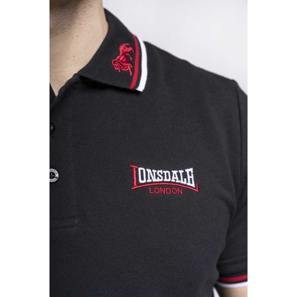Lonsdale Kortärmad Piké Lion Svart M Man