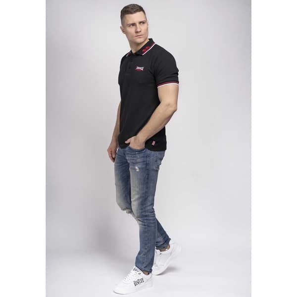 Lonsdale Kortärmad Piké Lion Svart M Man