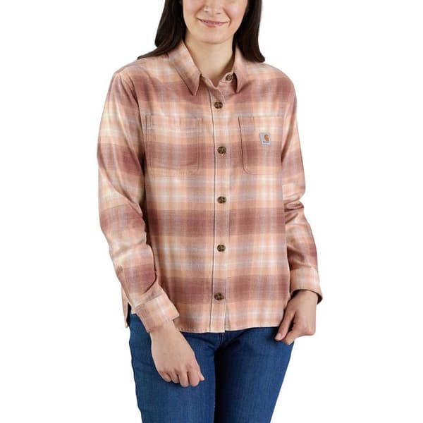 Carhartt Langærmet Flannelskjorte Med Løs Pasform Rugged Flex Brun L
