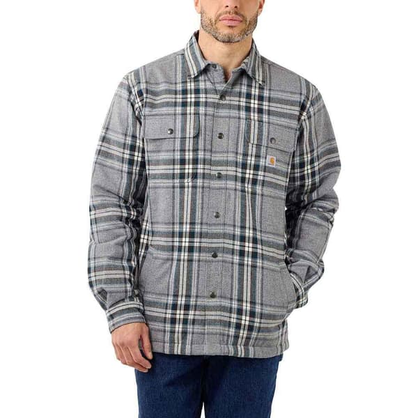 Carhartt Flanell Långärmad Skjorta Med Avslappnad Passform Sherpa Grå XL