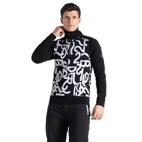 Dare2b Langærmet T-shirt Med Halv Lynlås Speed Sort L Mand