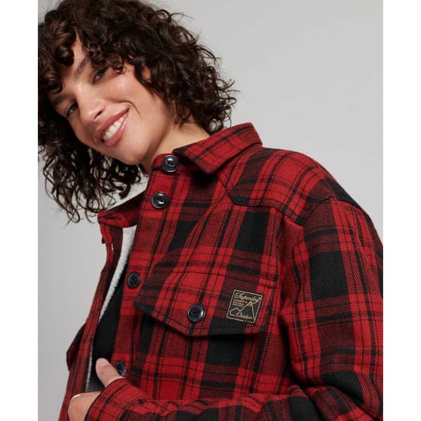 Superdry Paita Vintage Borg Check Overshirt Punainen M Nainen