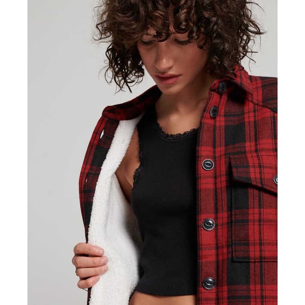 Superdry Paita Vintage Borg Check Overshirt Punainen M Nainen