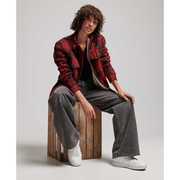 Superdry Paita Vintage Borg Check Overshirt Punainen M Nainen